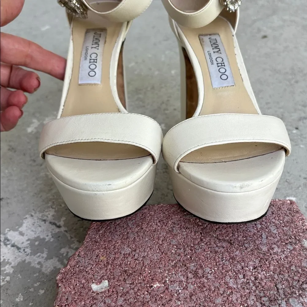 Jimmy Choo Mionne 120 Latte Leather platforms